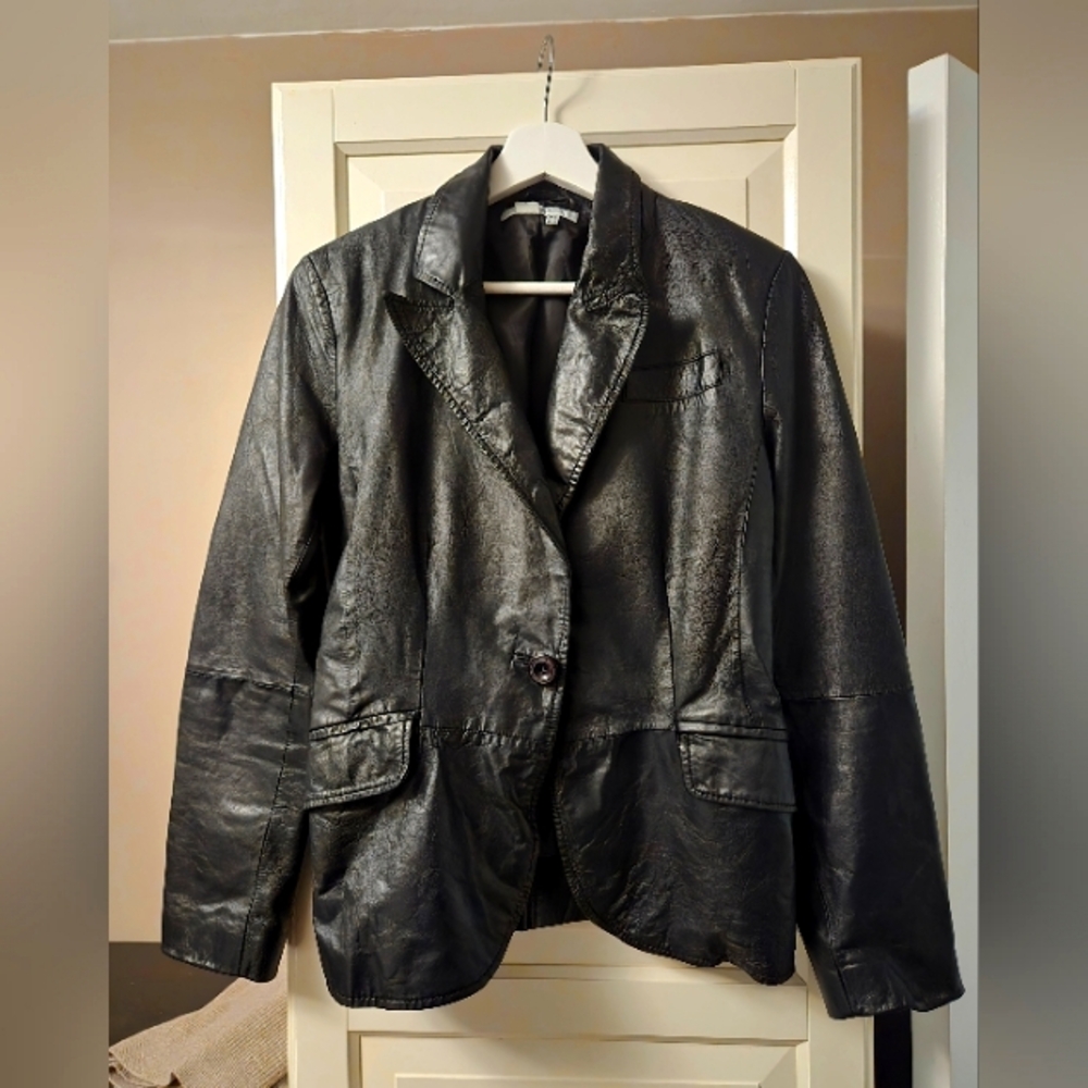 Zara  Black Light Leather Jacket S-M
